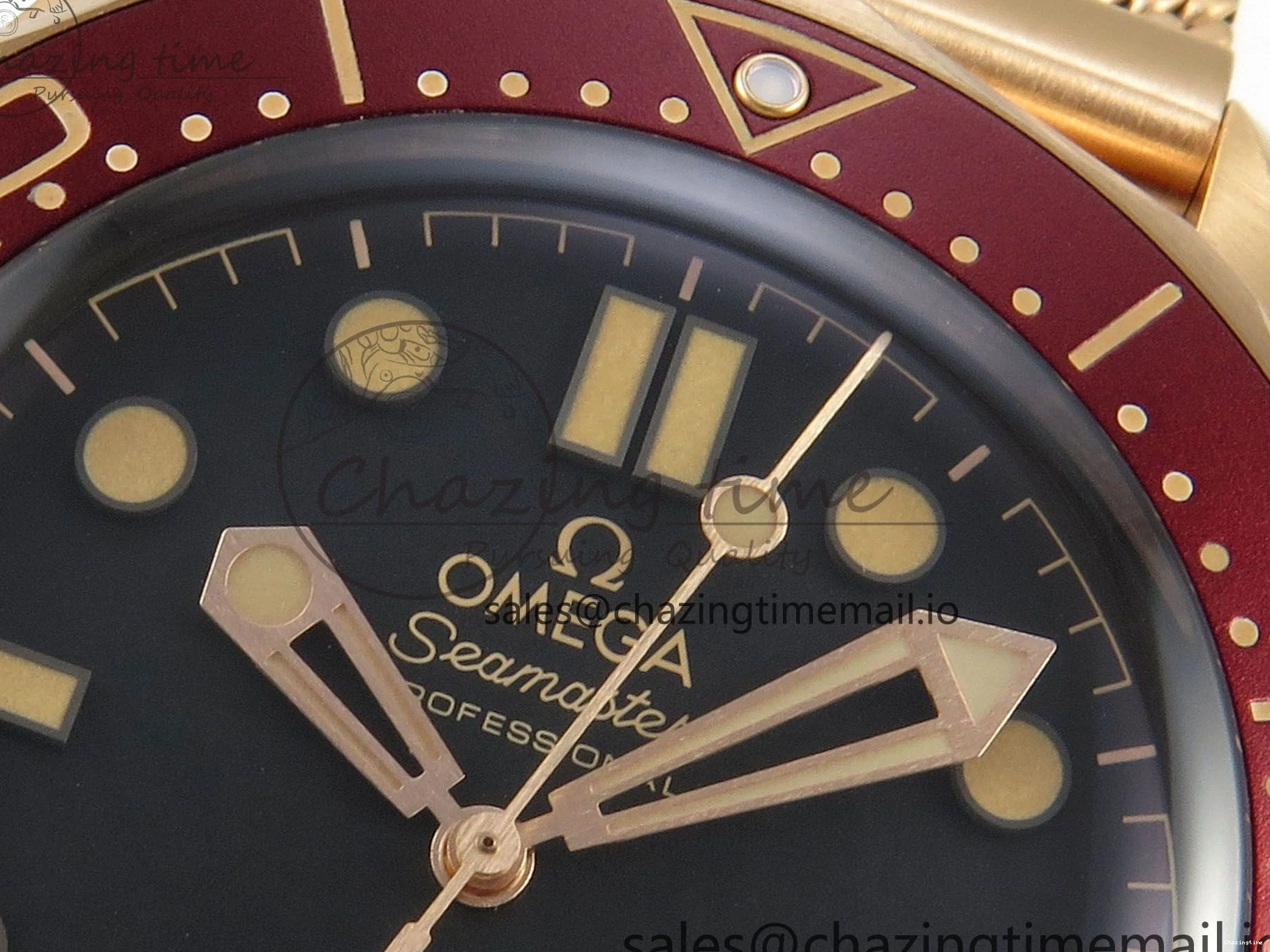 0322 Stylish Seamaster 300M Diver Rose Gold VSF 1:1 Best Edition Black Dial on Mesh Bracelet A 7662